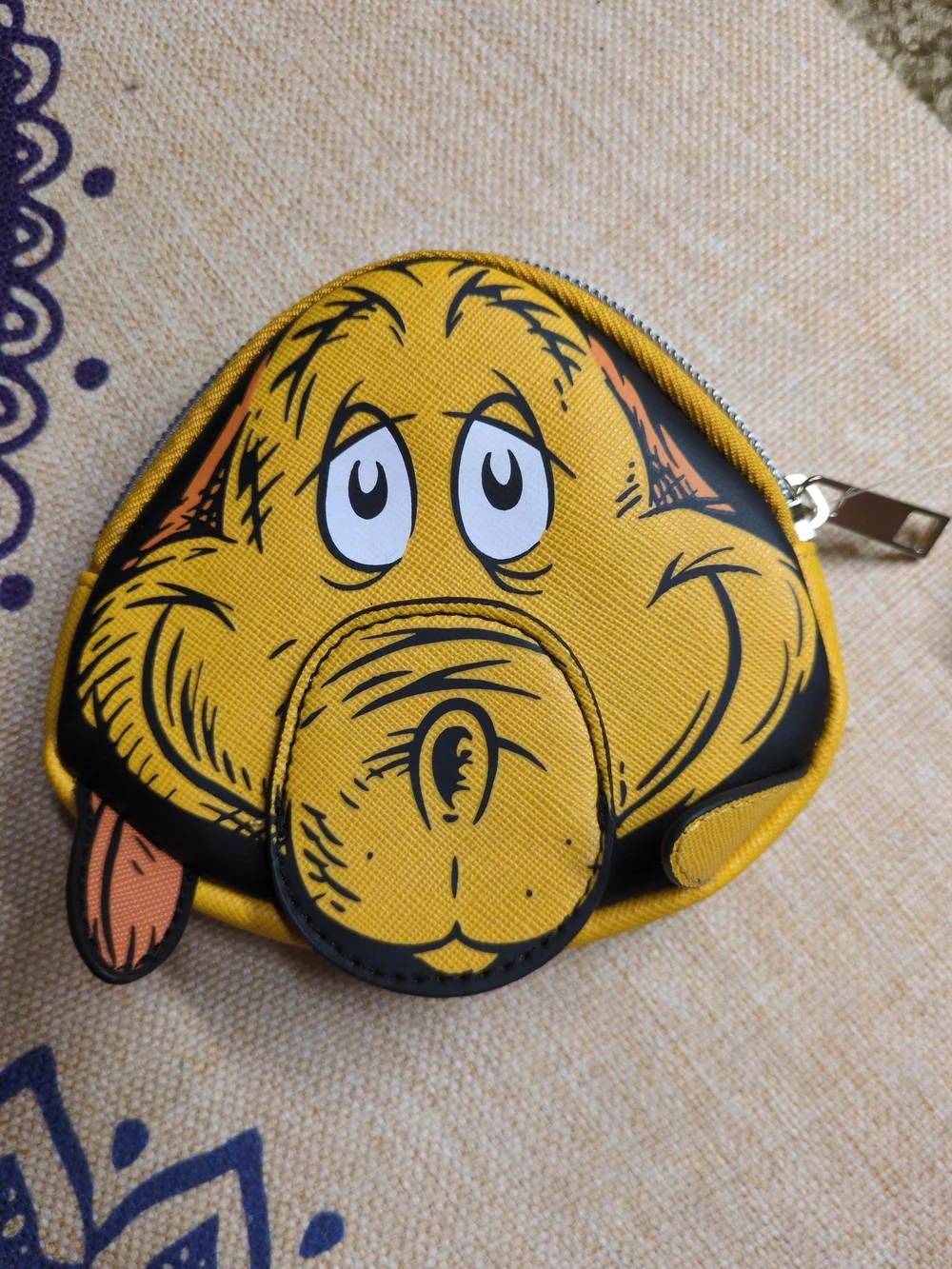 Dr. Seuss Max Dog Coin Purse in Yellow and Black